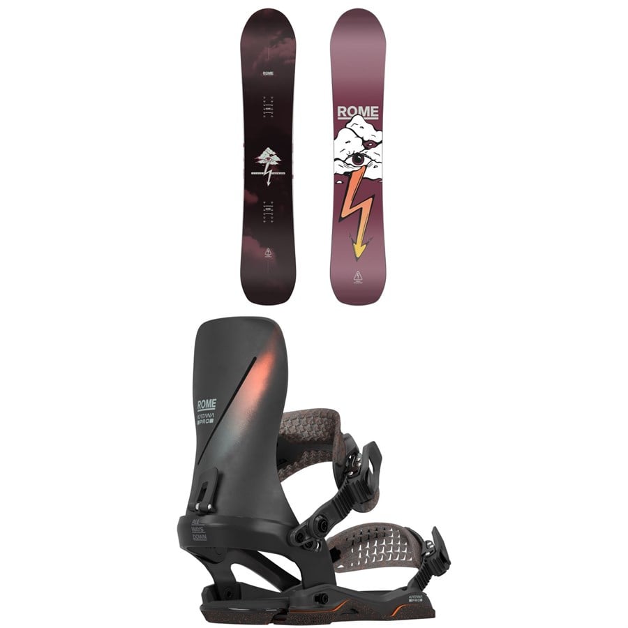 Rome Stale Crewzer Snowboard + Katana Pro AW Snowboard Bindings 2026