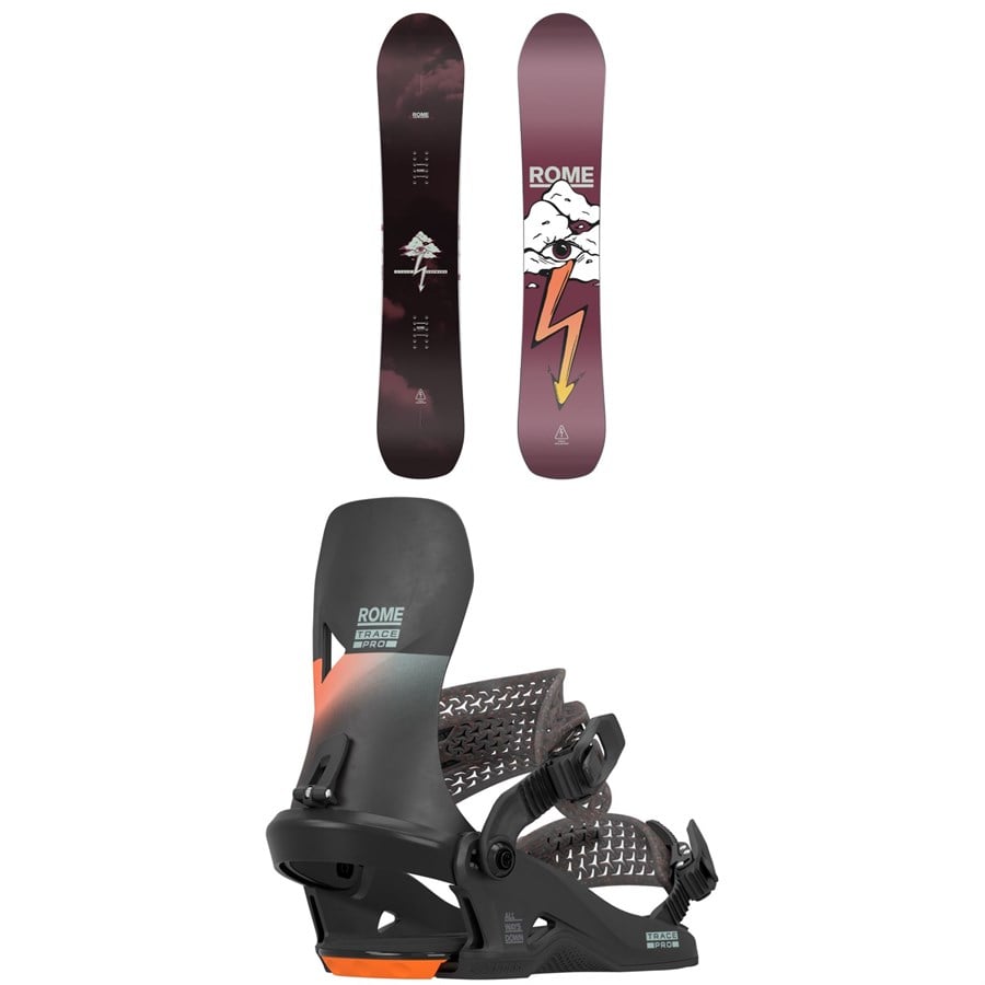 Rome Stale Crewzer Snowboard + Trace Pro HW Snowboard Bindings 2026