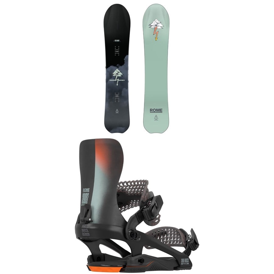 Rome Stale Fish Snowboard + 390 Boss Pro FW Snowboard Bindings 2026