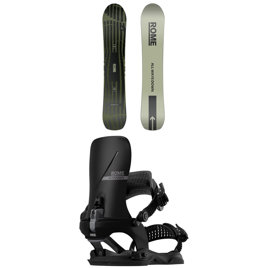 Rome Warden Snowboard + Katana AW FASE Snowboard Bindings 2026