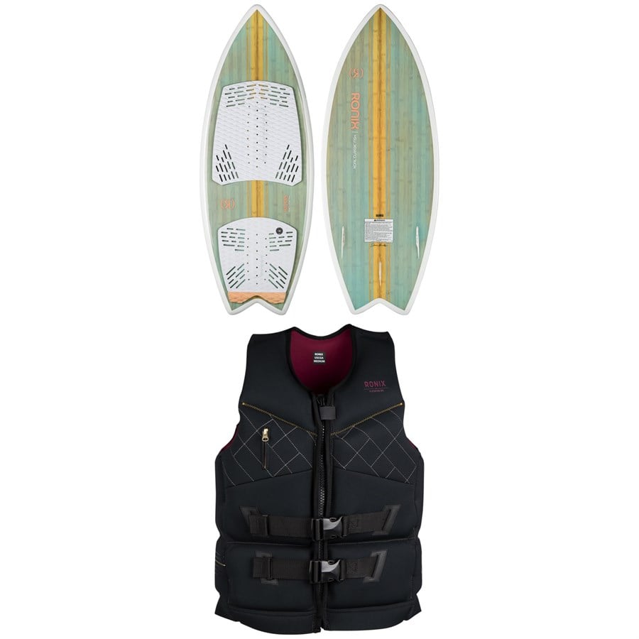 Ronix Koal Classic Fish Wakesurf Board + Ronix Supernova Capella 3.0 CGA Wake Vest - Women's 2023