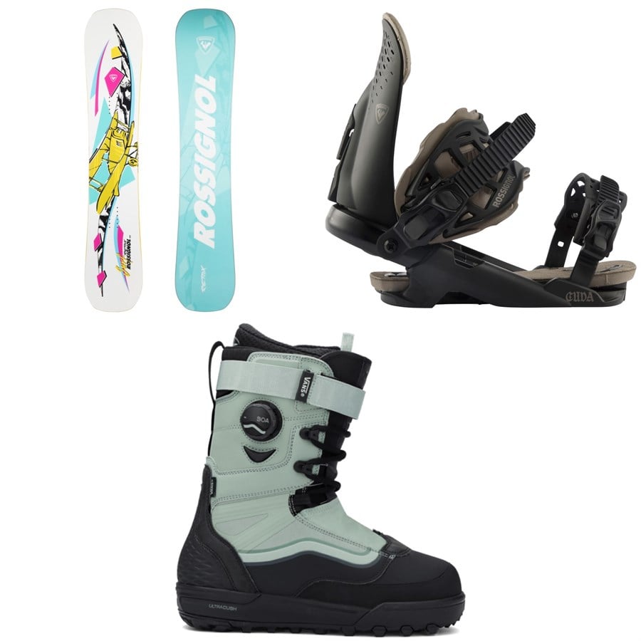 Rossignol Retox Snowboard + Cuda Snowboard Bindings + Vans Infuse Snowboard Boots 2026