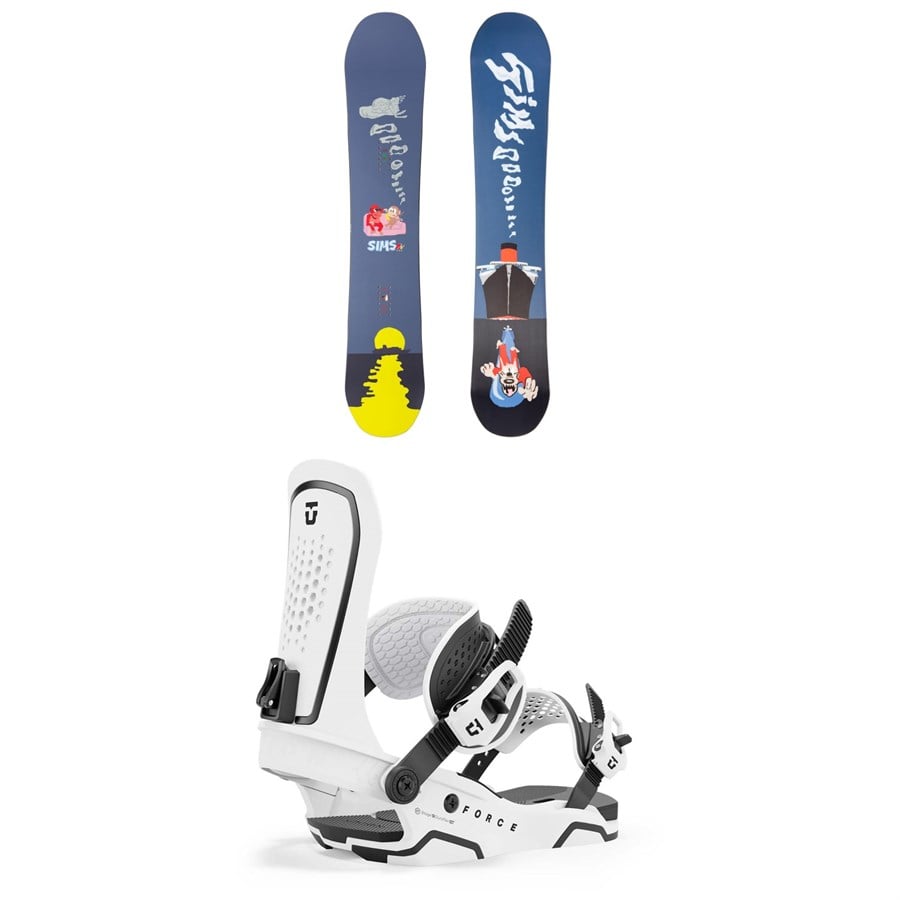 Sims ATV Pro Snowboard + Union Force Snowboard Bindings 2025