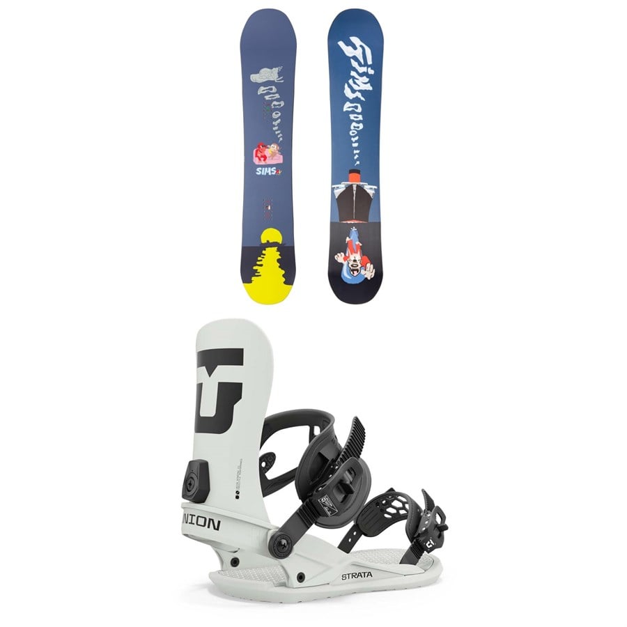 Sims ATV Pro Snowboard + Union Strata Snowboard Bindings 2025