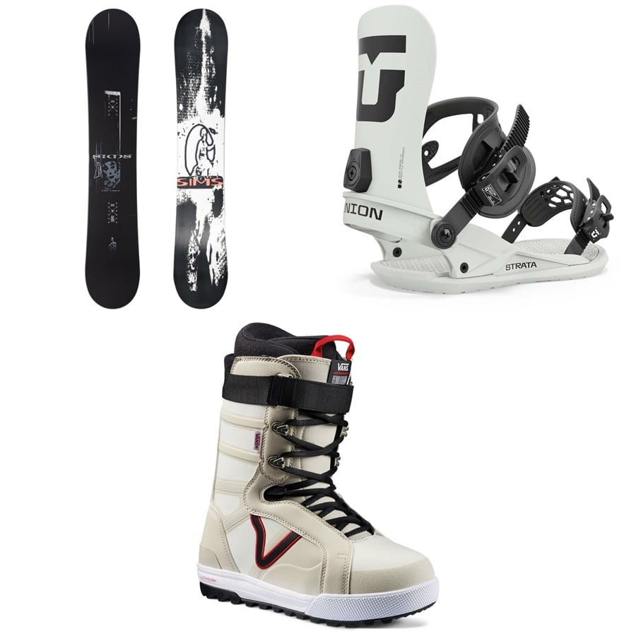 Sims Bowl Squad Pro Snowboard + Union Strata Snowboard Bindings + Vans Hi-Standard Pro Snowboard Boots 2025