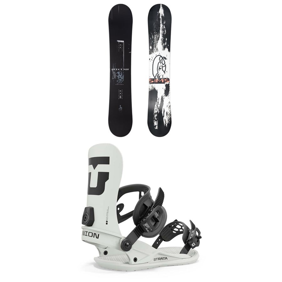 Sims Bowl Squad Pro Snowboard + Union Strata Snowboard Bindings 2025