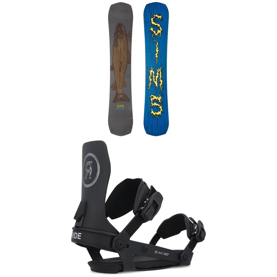 Sims Distortion Snowboard + Ride A-6 Snowboard Bindings 2025