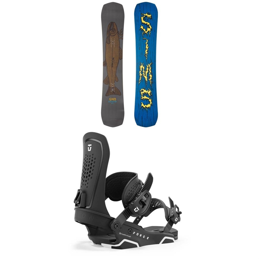 Sims Distortion Snowboard + Union Force Snowboard Bindings 2025