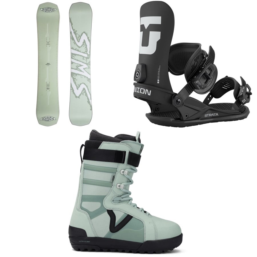 Sims Distortion Snowboard + Union Strata Snowboard Bindings + Vans Hi-Standard Pro Snowboard Boots 2026