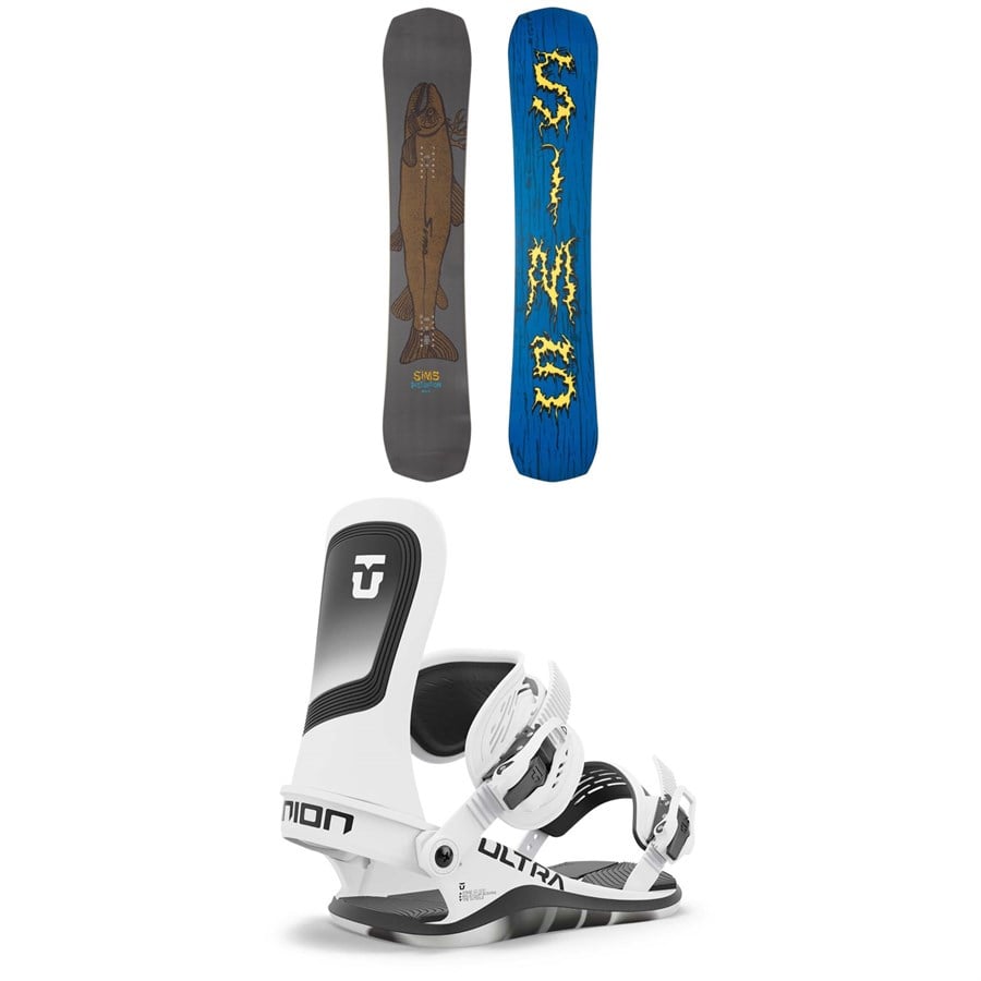 Sims Distortion Snowboard + Union Ultra Snowboard Bindings 2025