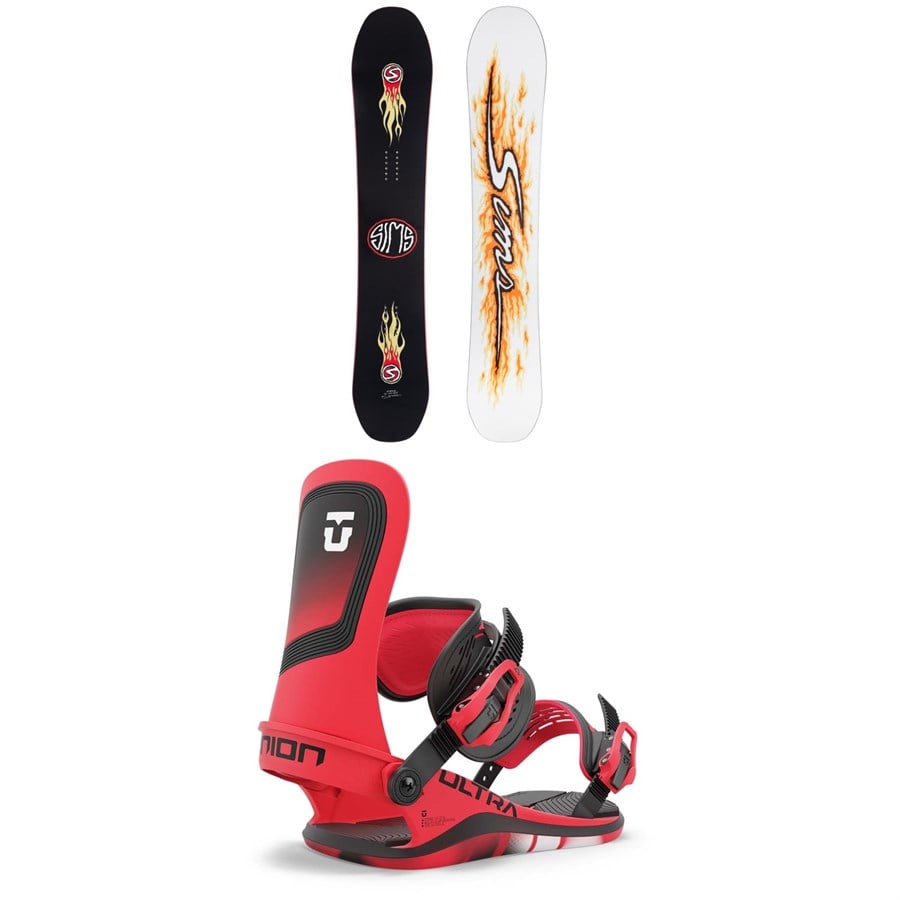 Sims Fakie Snowboard + Union Ultra Snowboard Bindings 2025