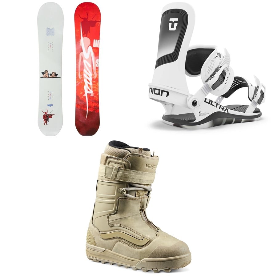 Sims Macrodose Snowboard + Union Ultra Snowboard Bindings + Vans Hi-Country & Hell-Bound Snowboard Boots 2025