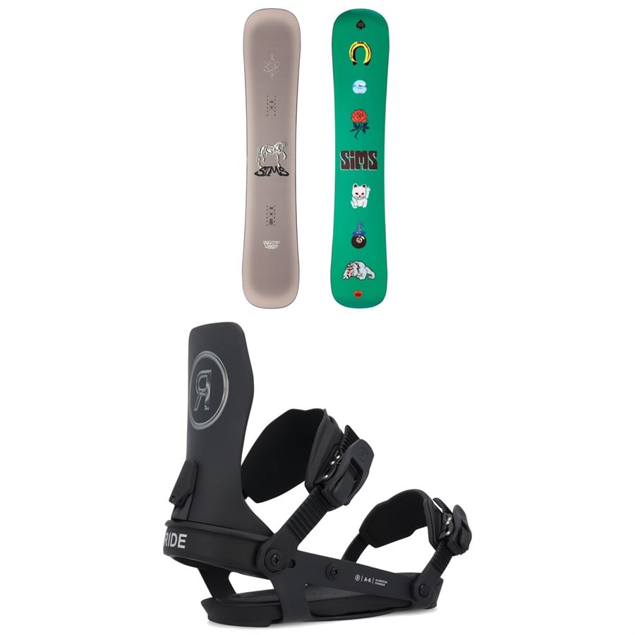 Sims Mystery Lunch Snowboard + Ride A-6 Snowboard Bindings 2025