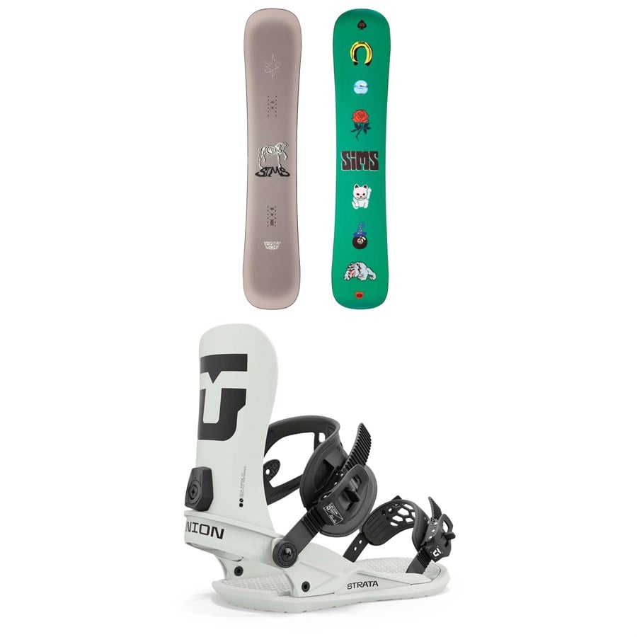 Sims Mystery Lunch Snowboard + Union Strata Snowboard Bindings 2025