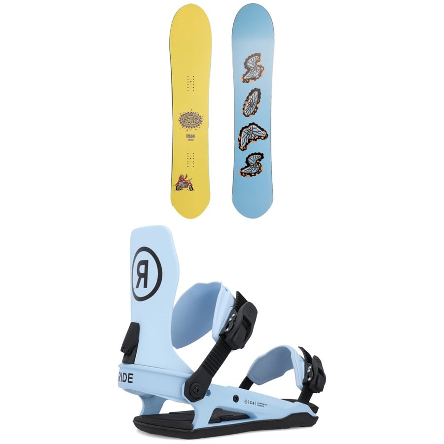 Sims Nub Snowboard 2023 + Ride C-6 Snowboard Bindings