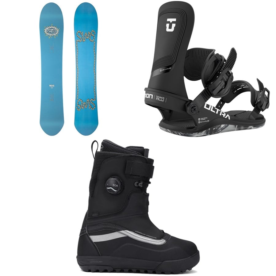 Sims Nub Snowboard + Union Ultra Snowboard Bindings + Vans Infuse Snowsurf Snowboard Boots 2026