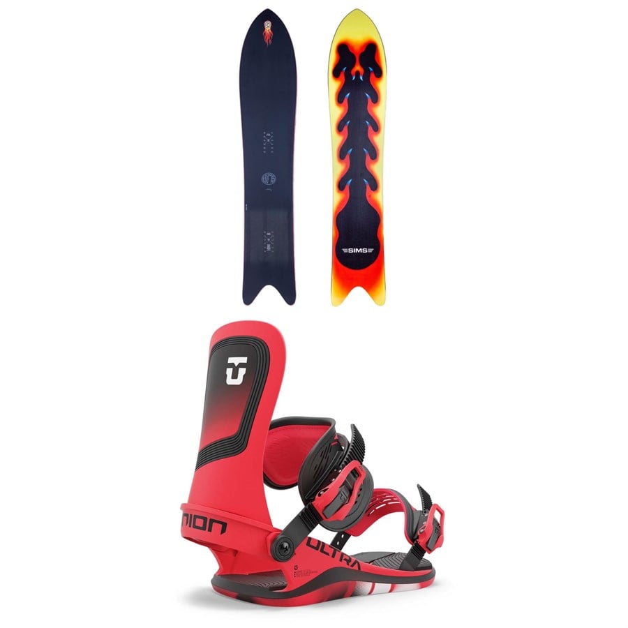 Sims Solo Snowboard + Union Ultra Snowboard Bindings