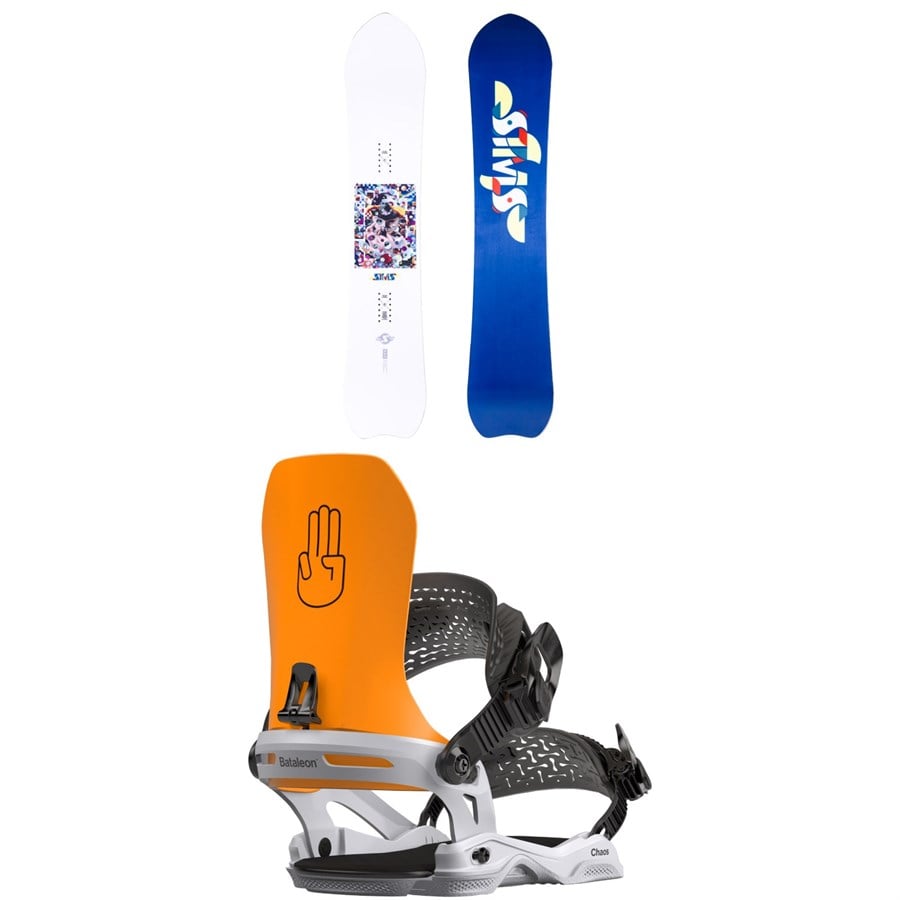 Sims UAP Snowboard + Bataleon Chaos Asymwrap Snowboard Bindings 2024