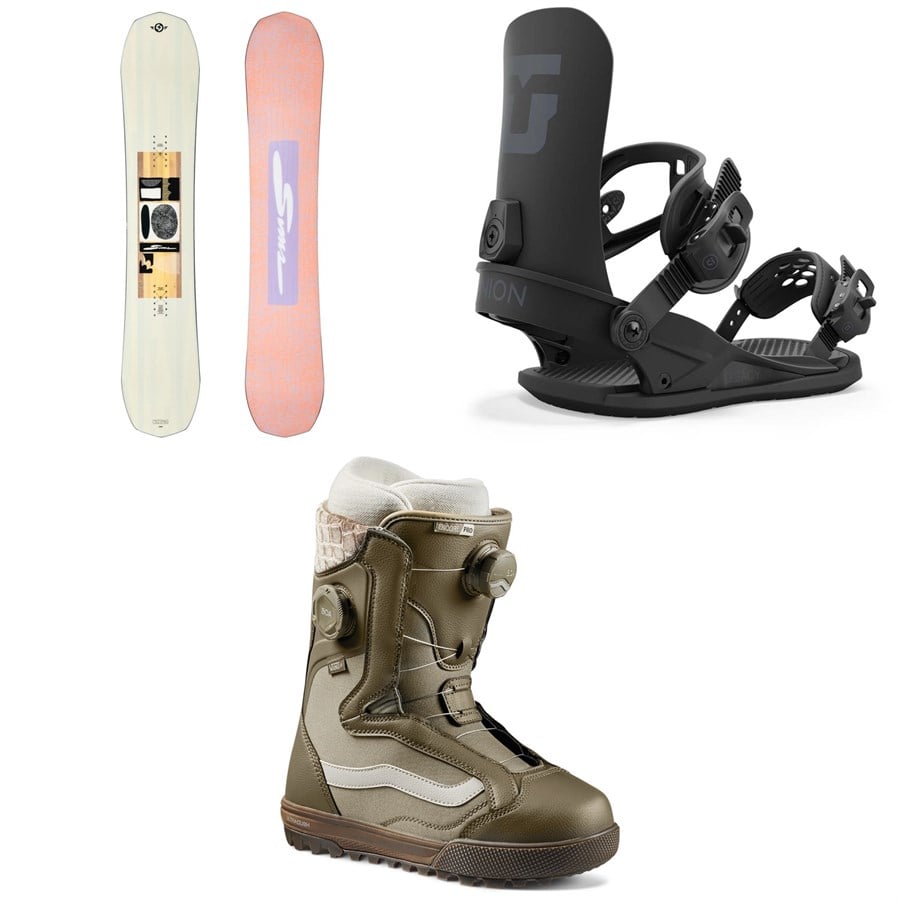 Sims Vanilla Snowboard + Union Legacy Snowboard Bindings + Vans Encore Pro Snowboard Boots - Women's 2025