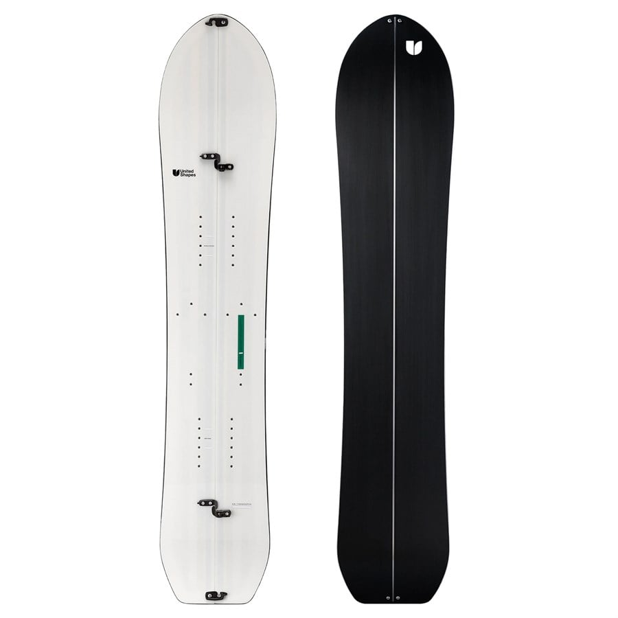 United Shapes Covert Splitboard + Union Charger Splitboard Bindings + Evo X Pomoca Pro Glide Splitboard Skins 2025