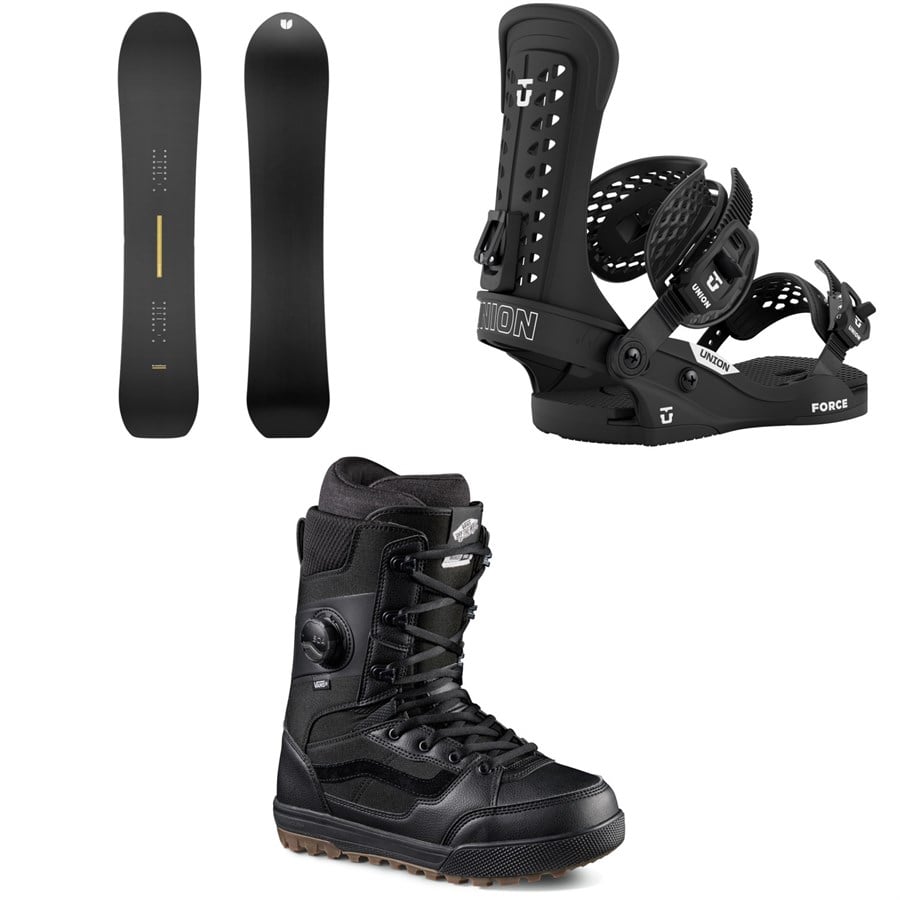 United Shapes Horizon Snowboard + Union Force Classic Snowboard Bindings + Vans Invado Pro Snowboard Boots 2026