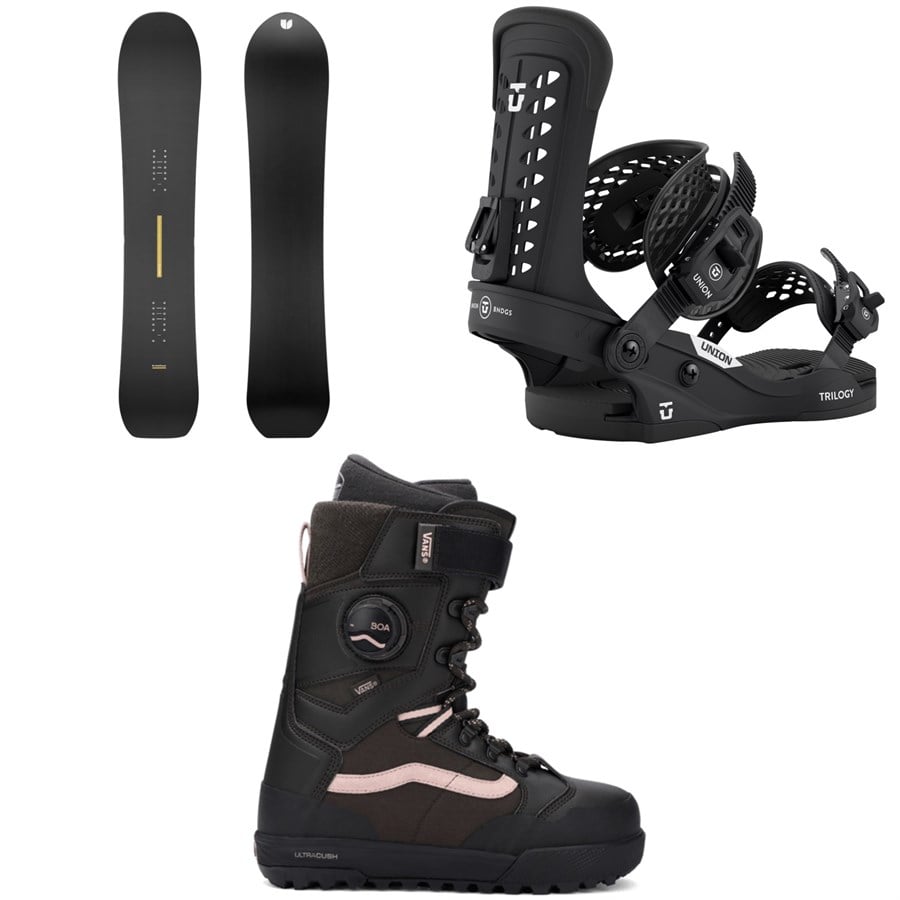 United Shapes Horizon Snowboard + Union Trilogy Classic Snowboard Bindings + Vans Luna Pro Snowboard Boots - Women's 2026