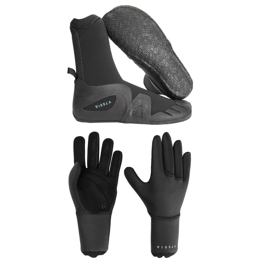 Vissla 5mm 7 Seas Round Toe Wetsuit Boots + 3mm 7 Seas Wetsuit Gloves