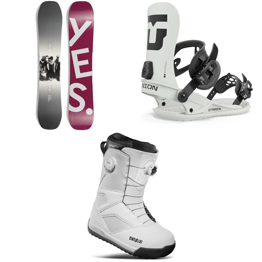 Yes. All-In Snowboard 2024 + Union Strata Snowboard Bindings + thirtytwo STW Double Boa Snowboard Boots