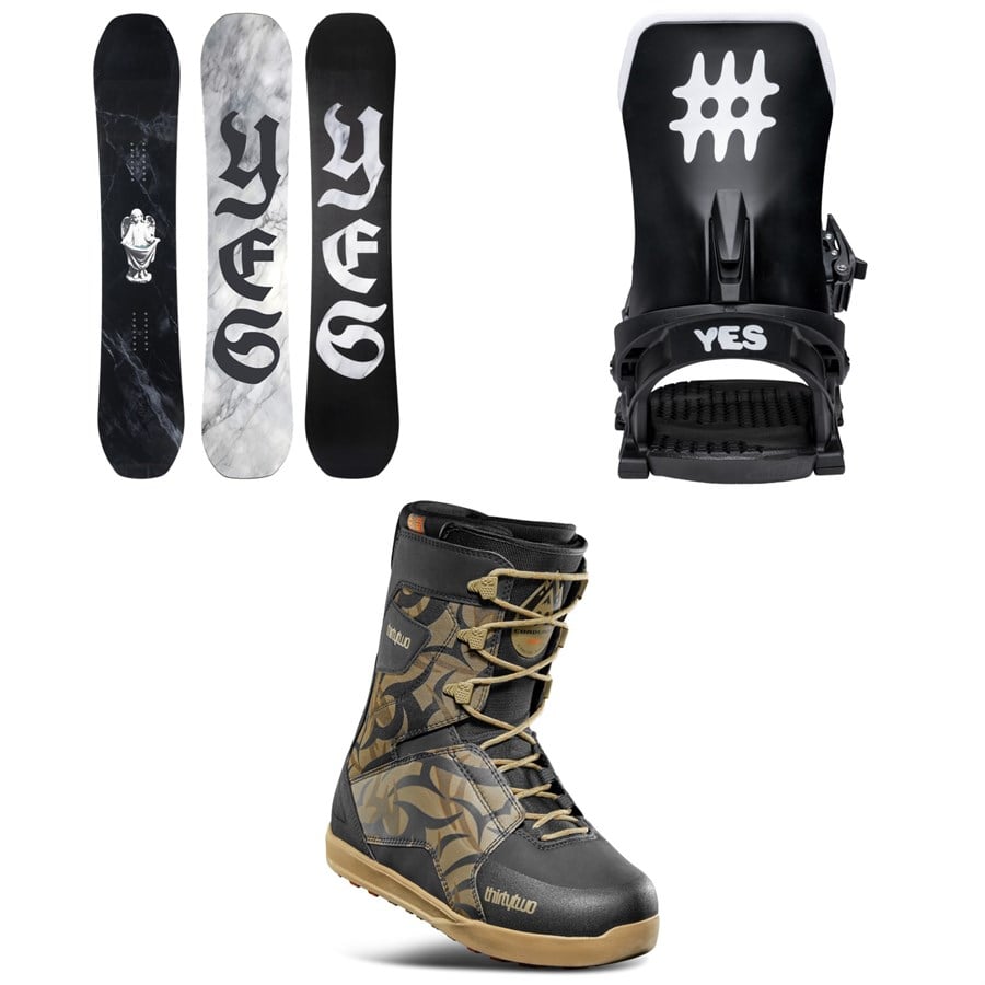 Yes. Cream Halldor 3D Snowboard + Select Snowboard Bindings + thirtytwo Lashed Snowboard Boots 2026