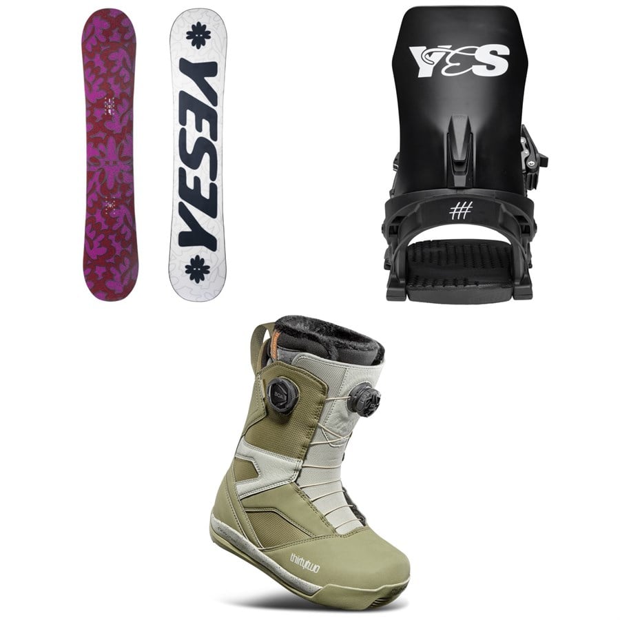 Yes. Frenzy Snowboard + Rebel Snowboard Bindings + thirtytwo STW Double Boa Snowboard Boots - Women's 2026