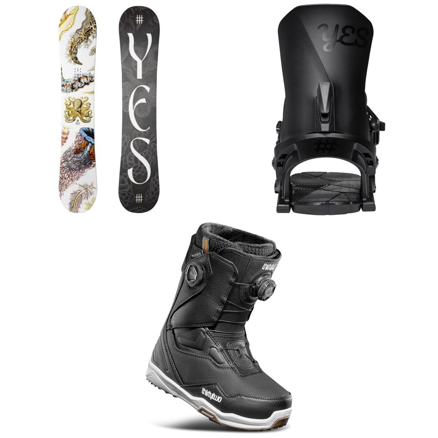 Yes. Hel Yes Snowboard + Conda Snowboard Bindings + thirtytwo TM-2 Double Boa Snowboard Boots - Women's 2026