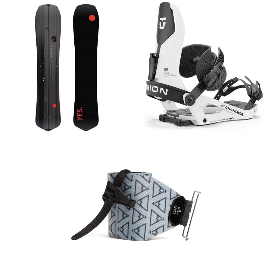 Yes. Optisplitstic Splitboard 2022 + Union Charger Splitboard Bindings + evo x Pomoca Pro Glide Splitboard Skins