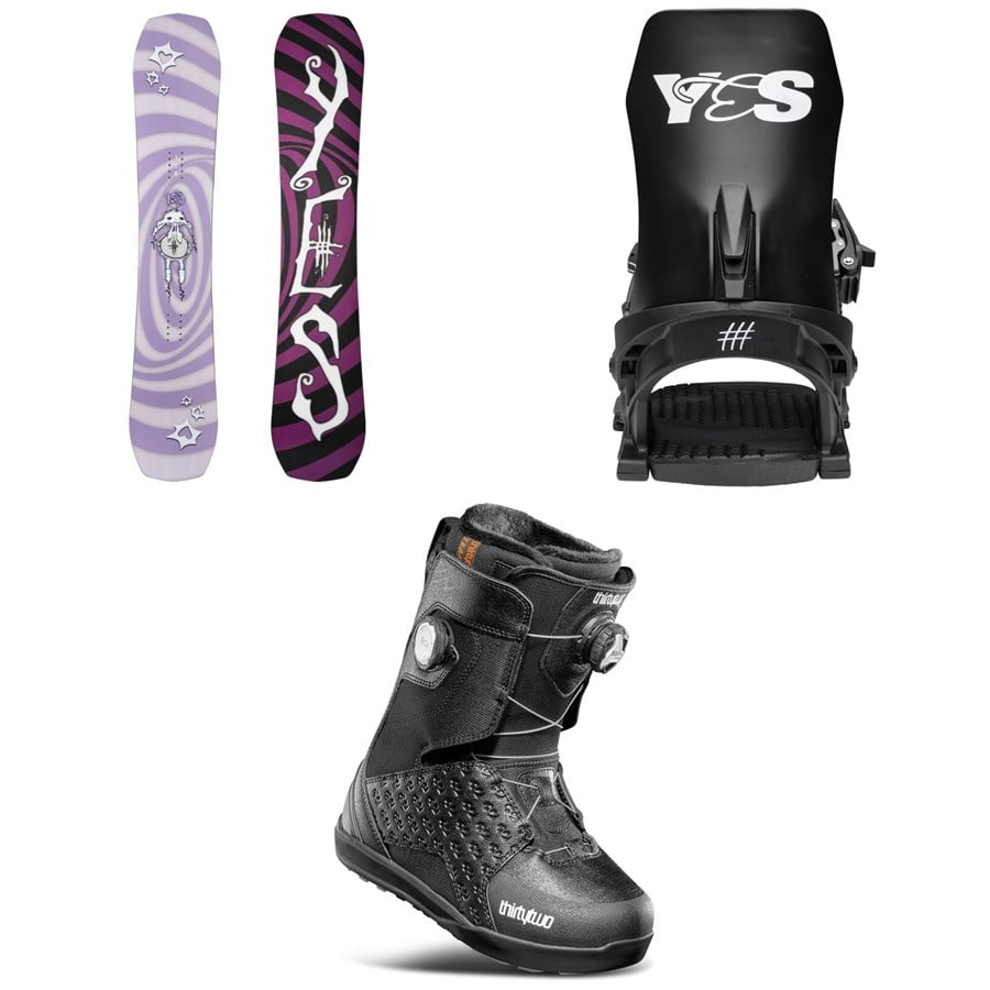 Yes. Rival Snowboard + Rebel Snowboard Bindings + Thirtytwo Lashed Double Boa Snowboard Boots - Women's 2026
