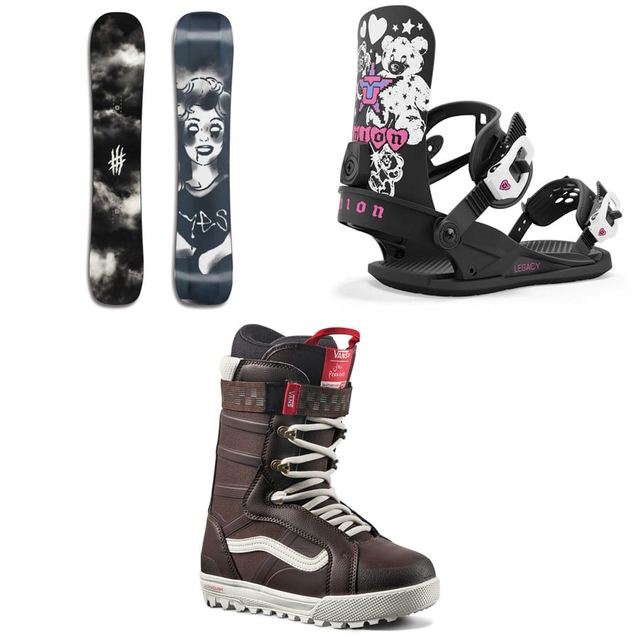 Yes. Shifter Snowboard + Union Legacy Snowboard Bindings + Vans Hi-Standard Pro Snowboard Boots - Women's 2025