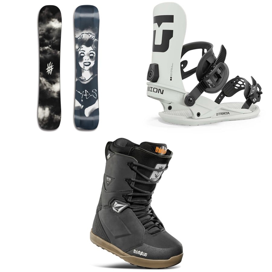 Yes. Shifter Snowboard + Union Strata Snowboard Bindings + Thirtytwo Lashed X Volcom Snowboard Boots 2025
