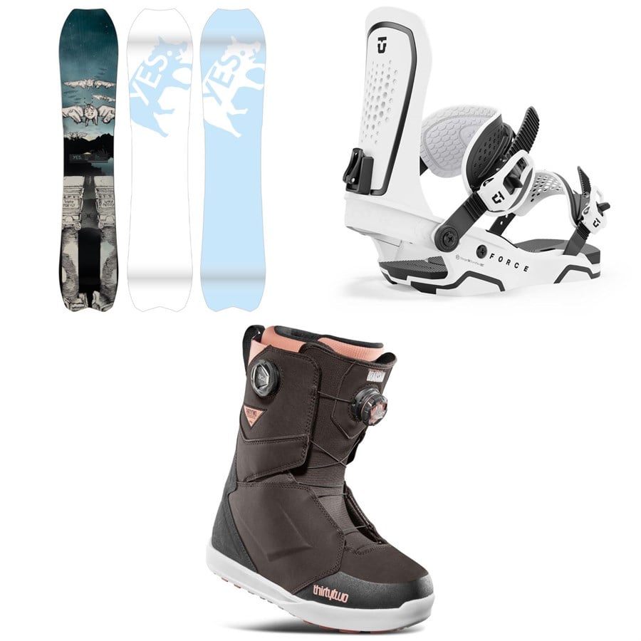 Yes. Warca UnInc JPS LTD Snowboard + Union Force Snowboard Bindings + thirtytwo Lashed Double Boa Snowboard Boots
